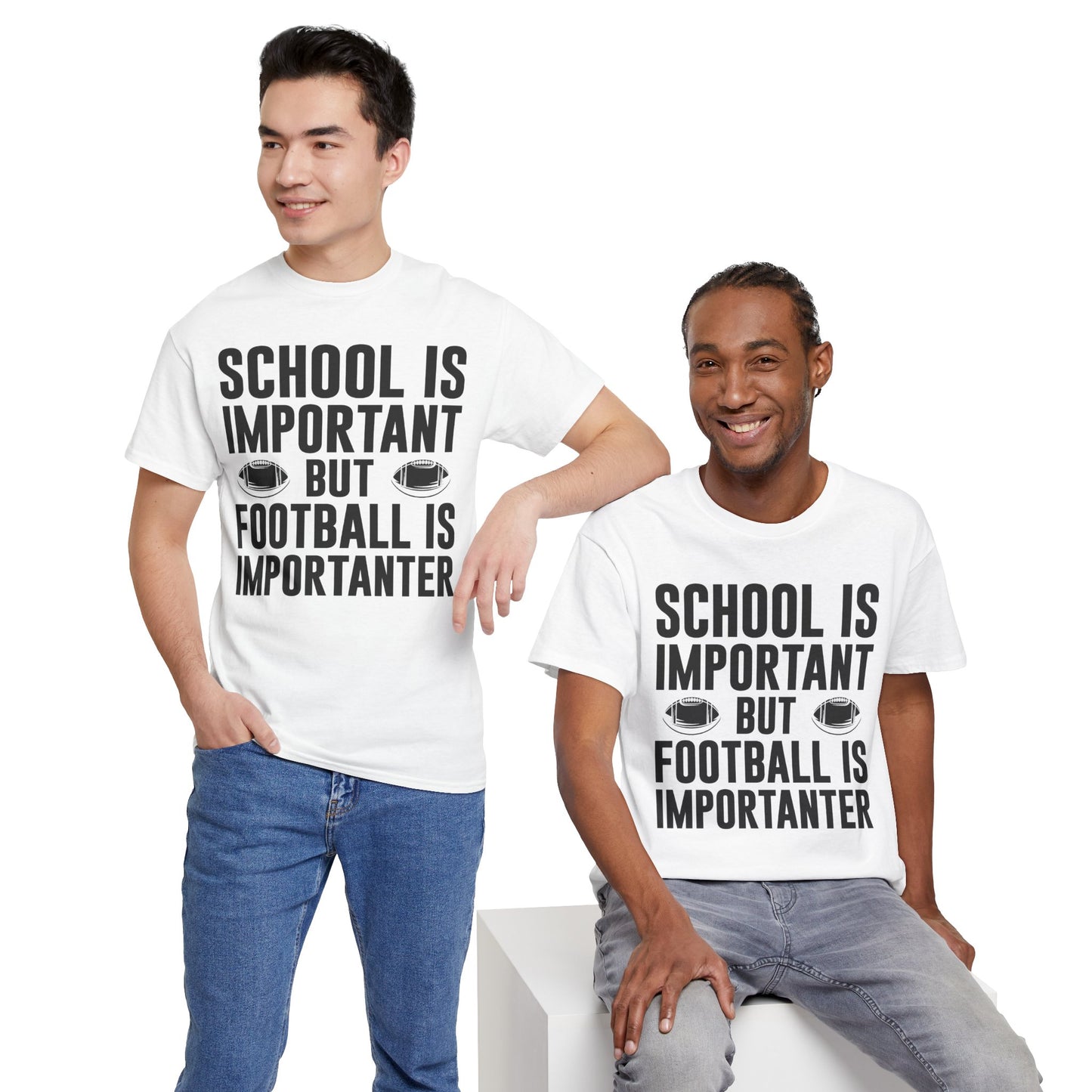 Football Lineman T-Shirt "School Is Important, Football Is Importanter"
