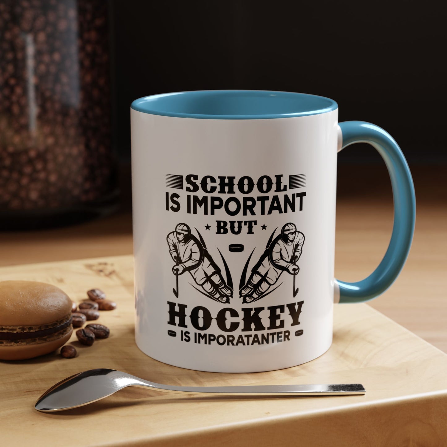 Hockey Boy Coffee Mug "School Is Important, Hockey Is Importanter"