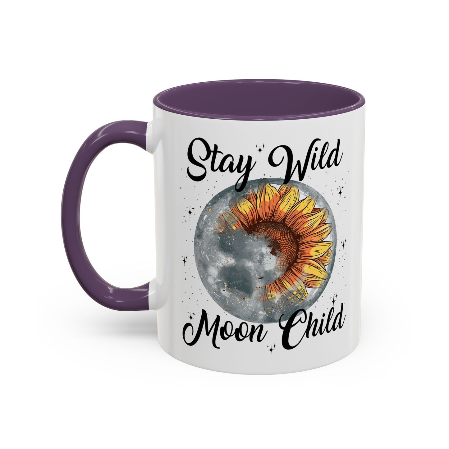 Stay Wild Moon Child Coffee Mug — Sunflower Moon Accent 11/15oz
