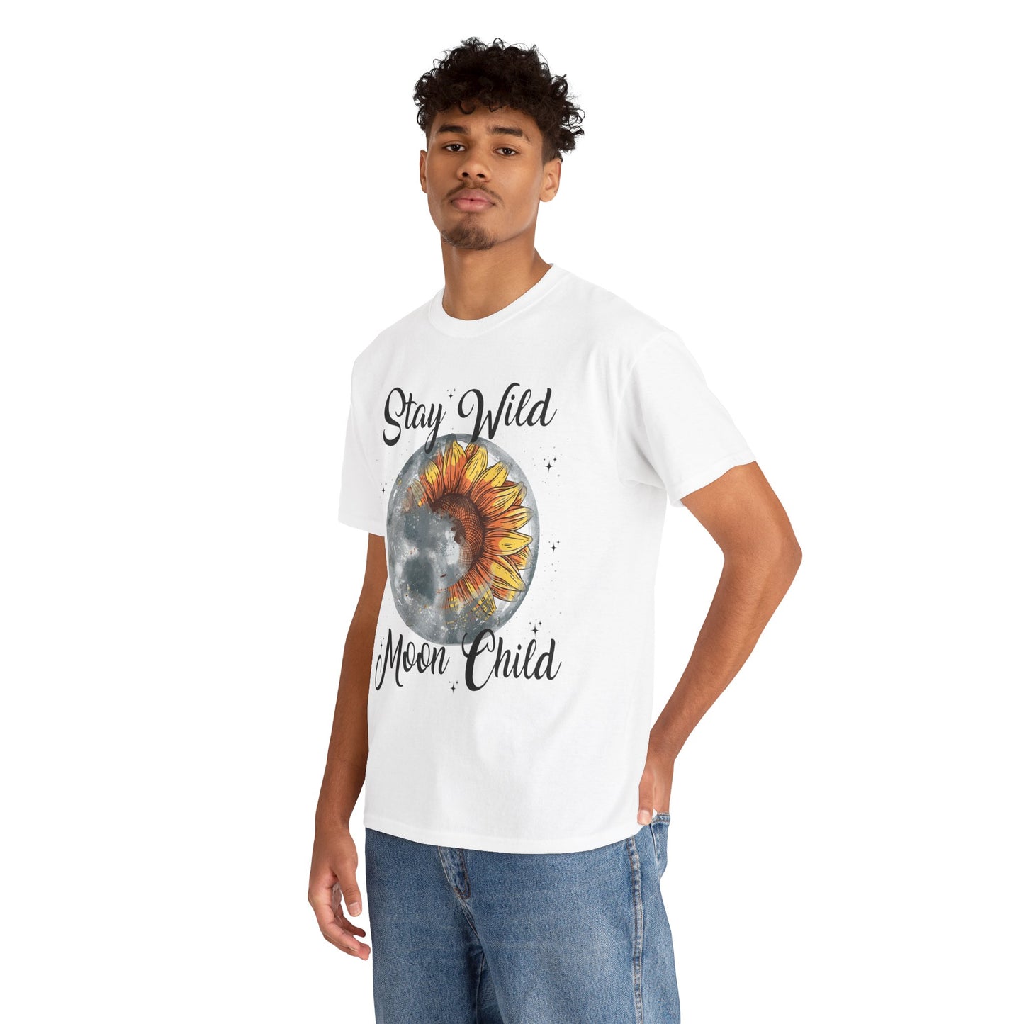 Stay Wild Moon Child Sunflower & Moon Graphic Tee