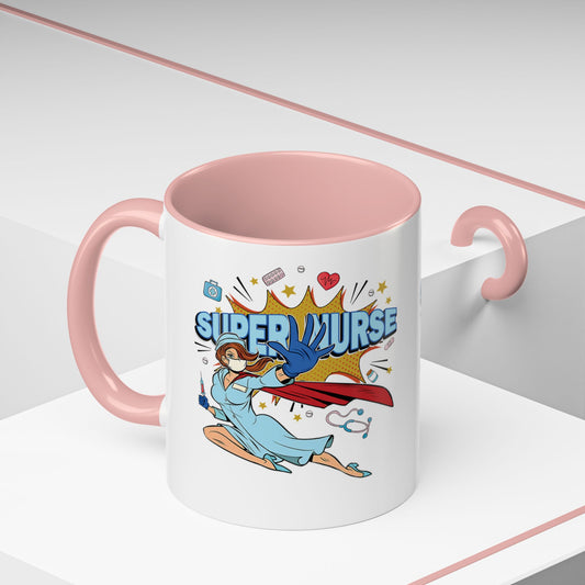 Super Nurse Coffee Mug — Funny Nurse Superhero Accent Mug (11/15oz)