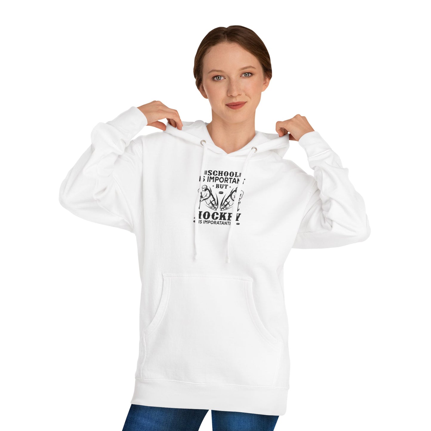 Hockey Boy Hoodie "School Is Important, Hockey Is Importanter"