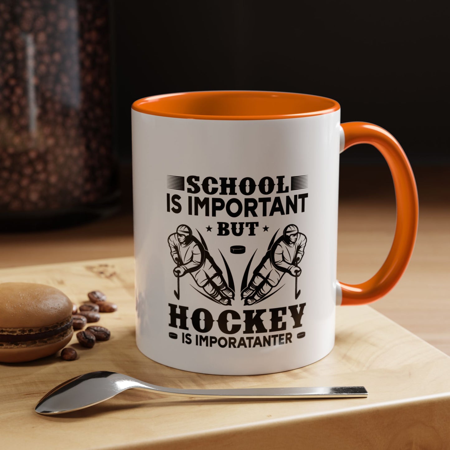 Hockey Boy Coffee Mug "School Is Important, Hockey Is Importanter"