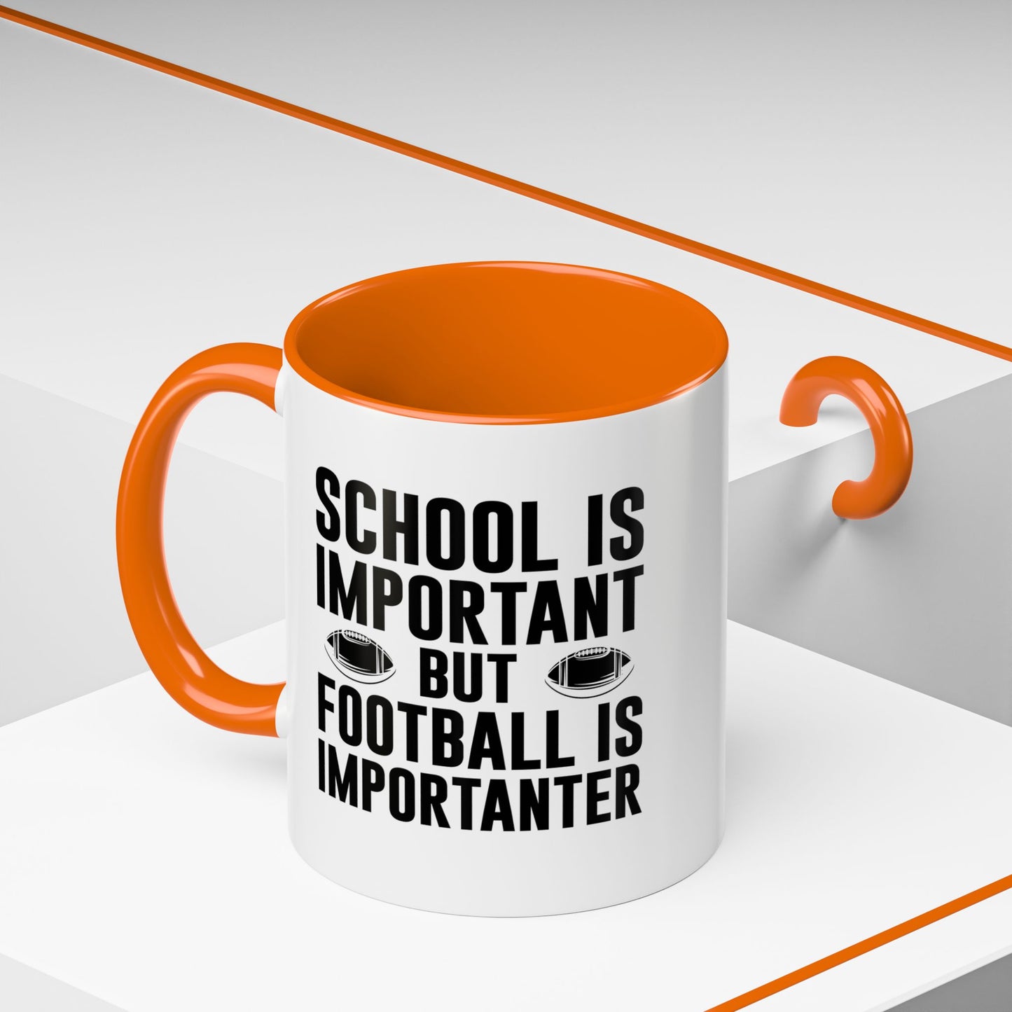 Football Lineman Coffee Mug "School Is Important, Football Is Importanter"