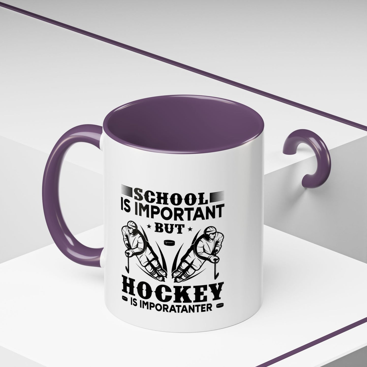 Hockey Boy Coffee Mug "School Is Important, Hockey Is Importanter"