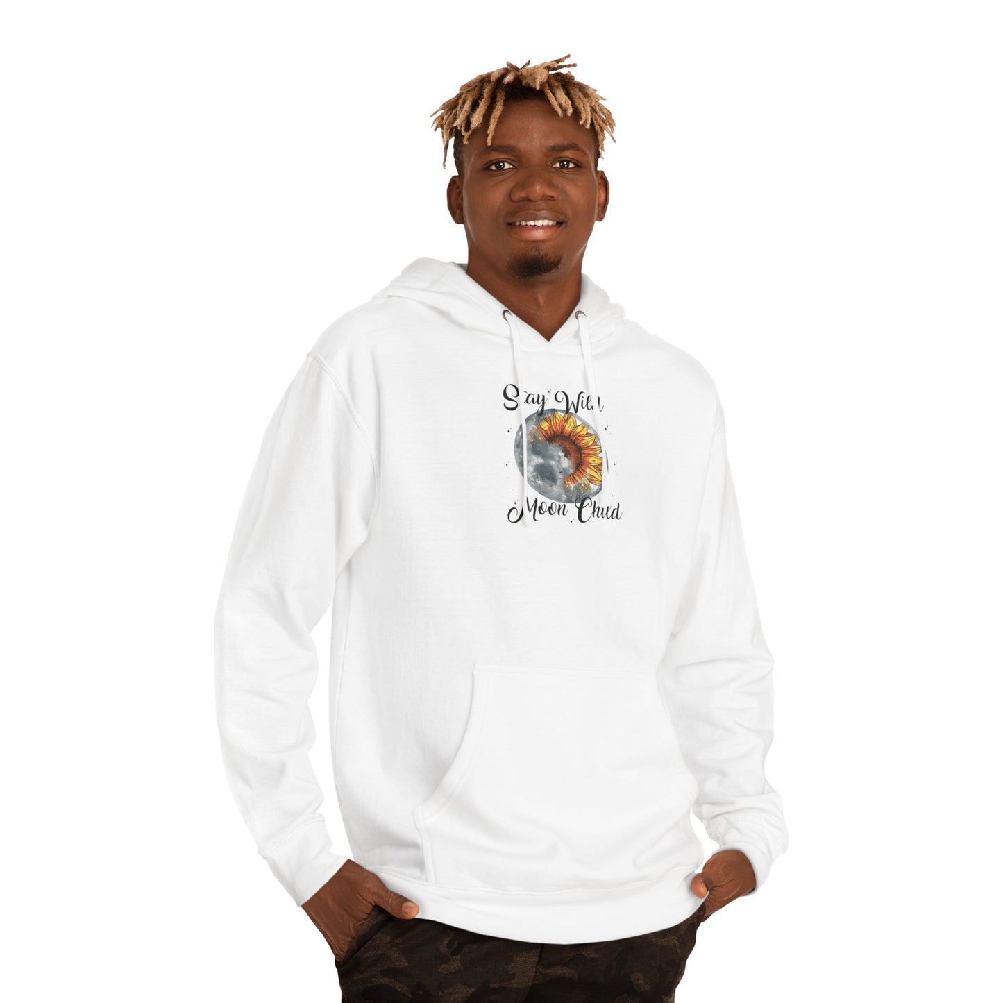 Stay Wild Moon Child Hoodie — Celestial Boho Graphic Pullover