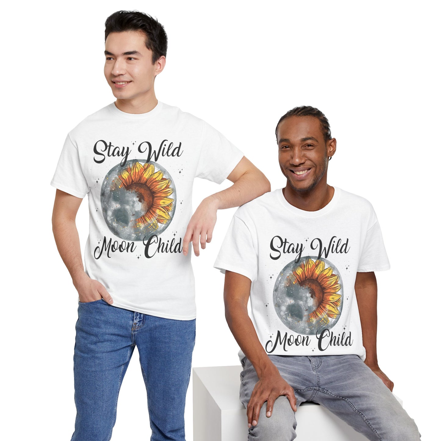 Stay Wild Moon Child Sunflower & Moon Graphic Tee