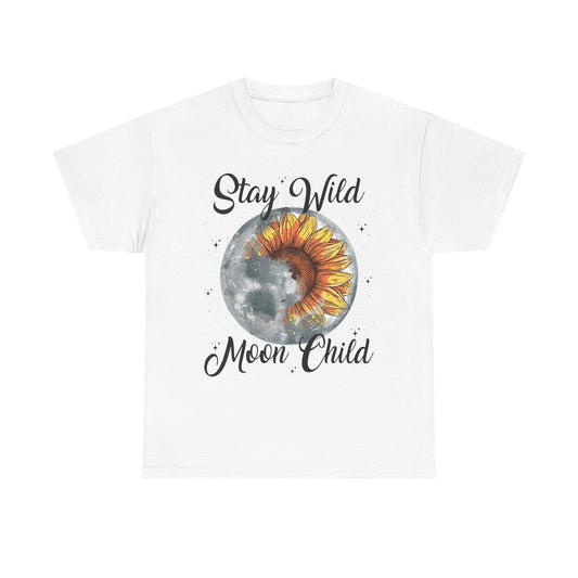 Stay Wild Moon Child Sunflower & Moon Graphic Tee