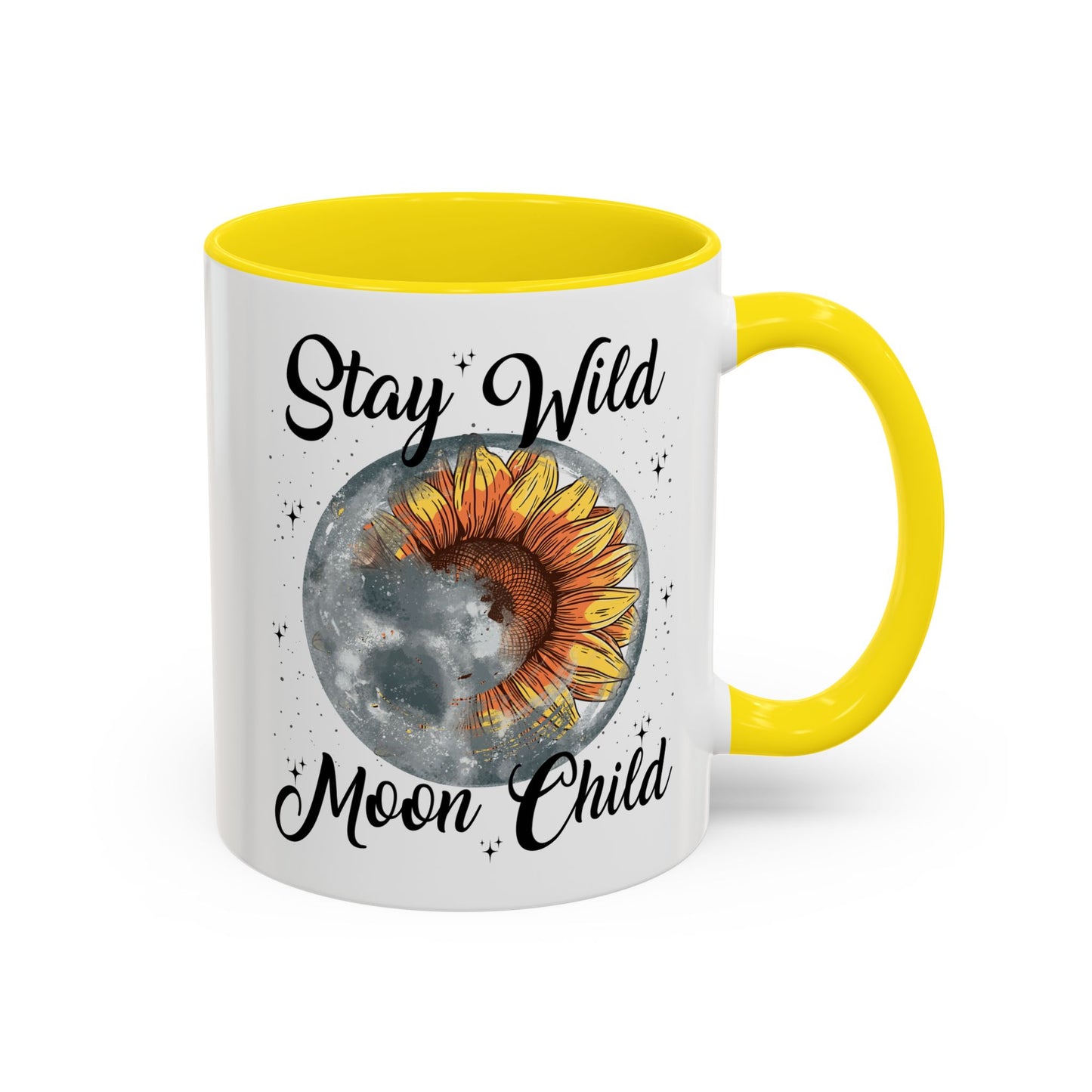 Stay Wild Moon Child Coffee Mug — Sunflower Moon Accent 11/15oz