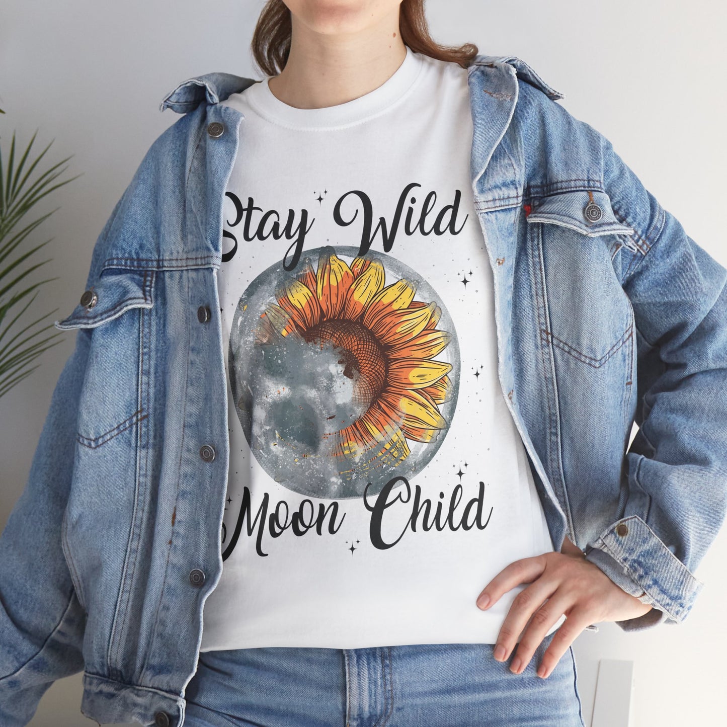 Stay Wild Moon Child Sunflower & Moon Graphic Tee