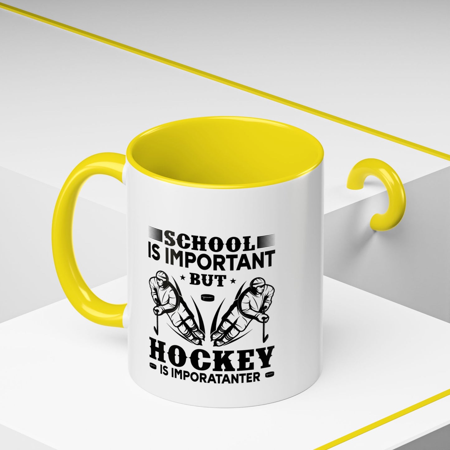 Hockey Boy Coffee Mug "School Is Important, Hockey Is Importanter"