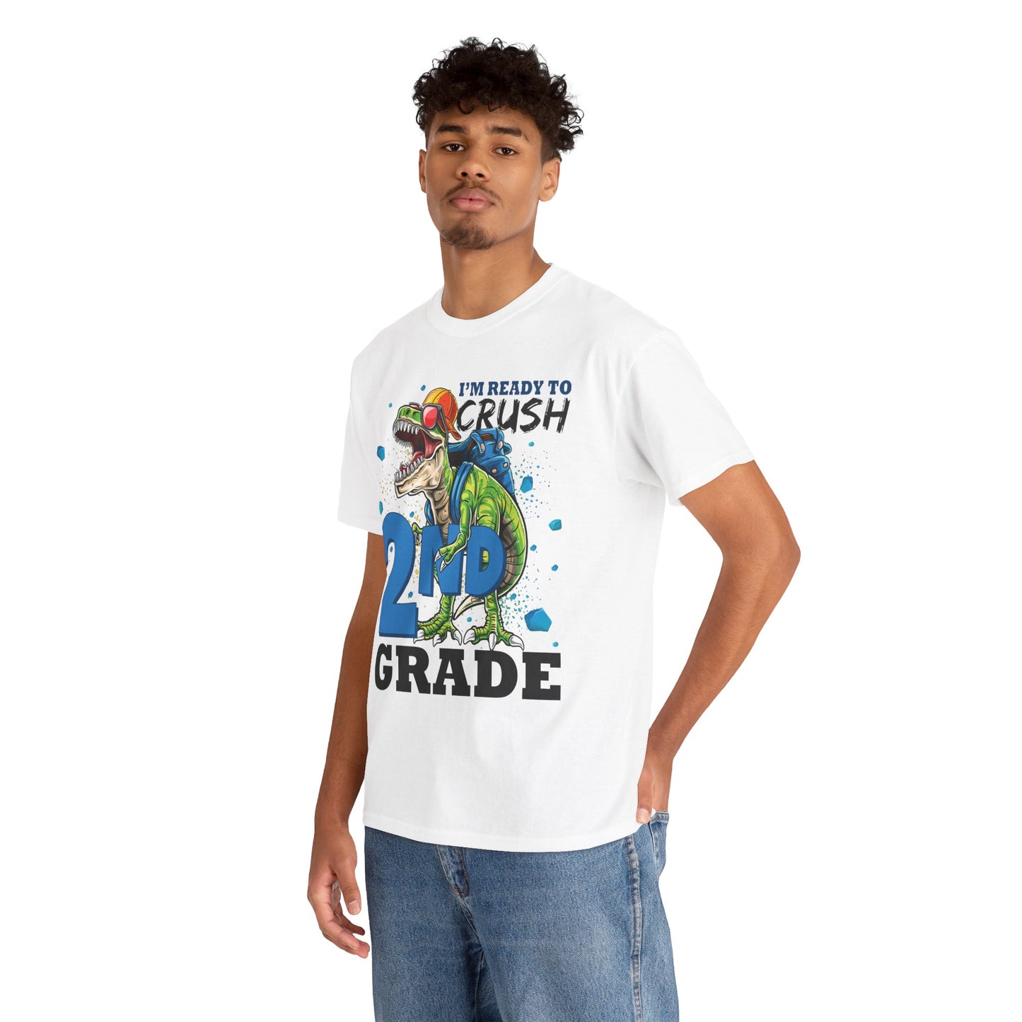 2nd Grade T-Shirt — “I’m Ready to Crush 2nd Grade” Dino Back-to-School Tee