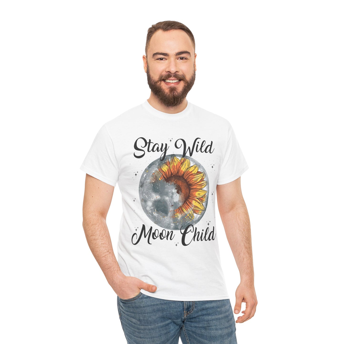 Stay Wild Moon Child Sunflower & Moon Graphic Tee