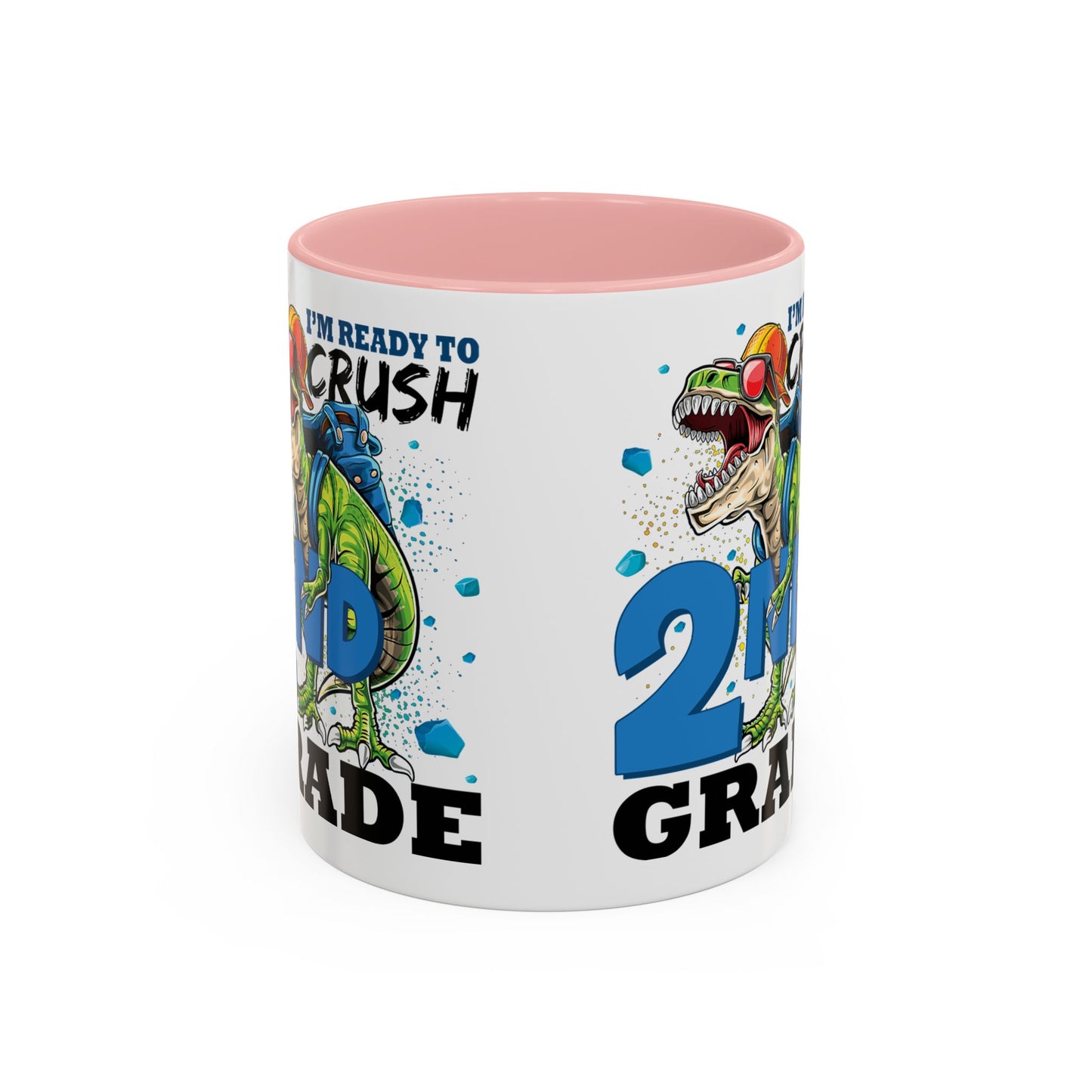 2nd Grade Dinosaur Coffee Mug – "I'm Ready to Crush 2nd Grade" Accent Mug