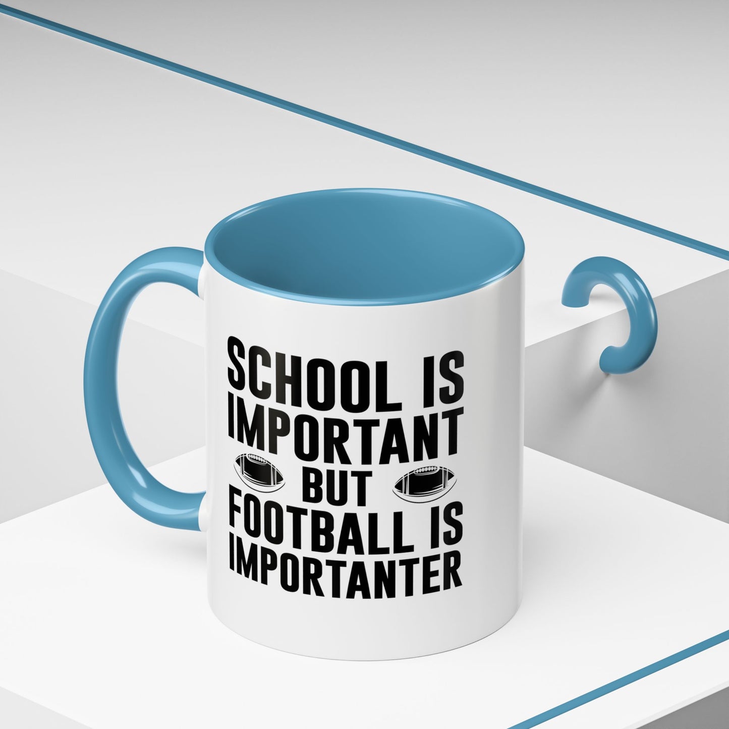 Football Lineman Coffee Mug "School Is Important, Football Is Importanter"