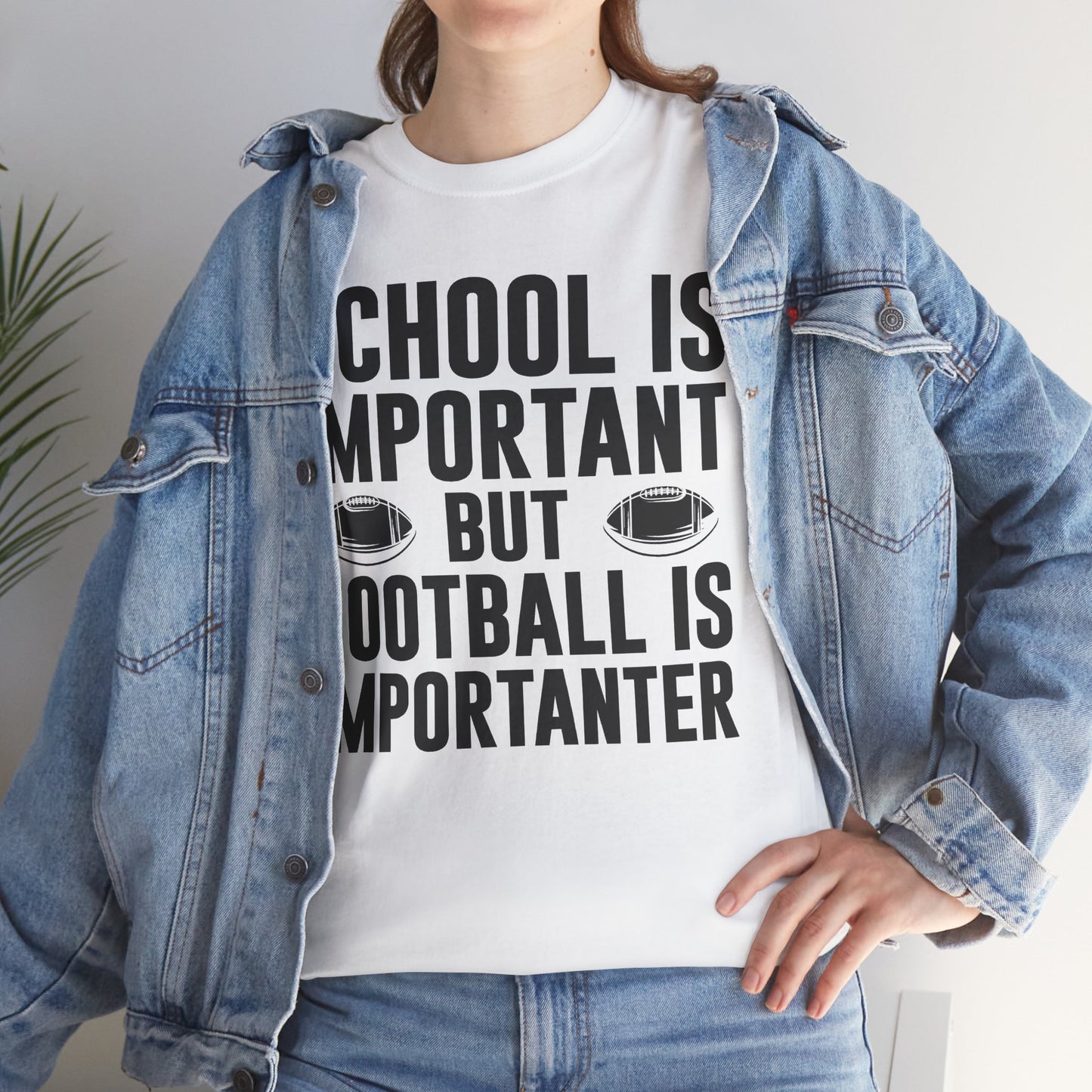 Football Lineman T-Shirt "School Is Important, Football Is Importanter"