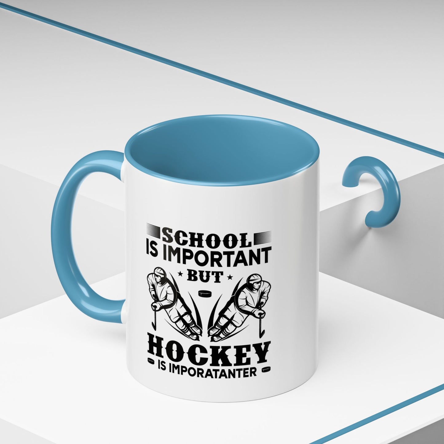 Hockey Boy Coffee Mug "School Is Important, Hockey Is Importanter"