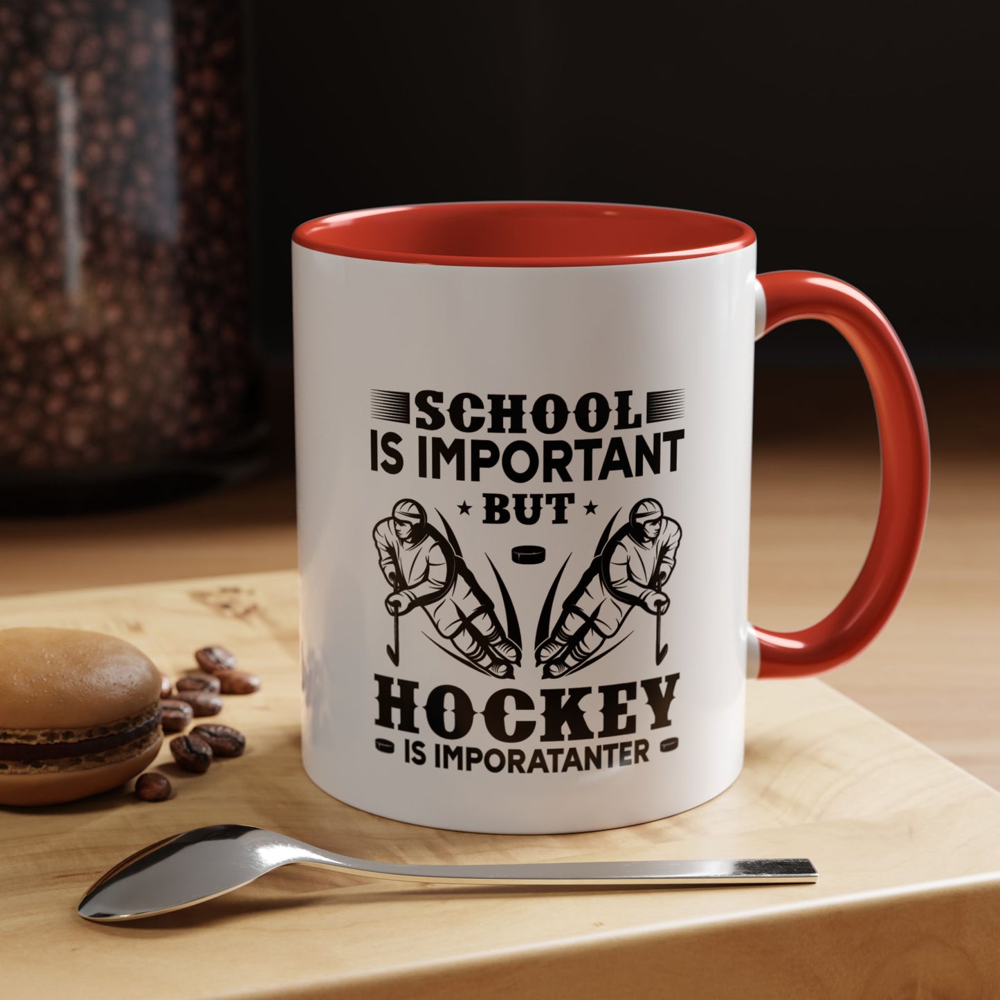 Hockey Boy Coffee Mug "School Is Important, Hockey Is Importanter"