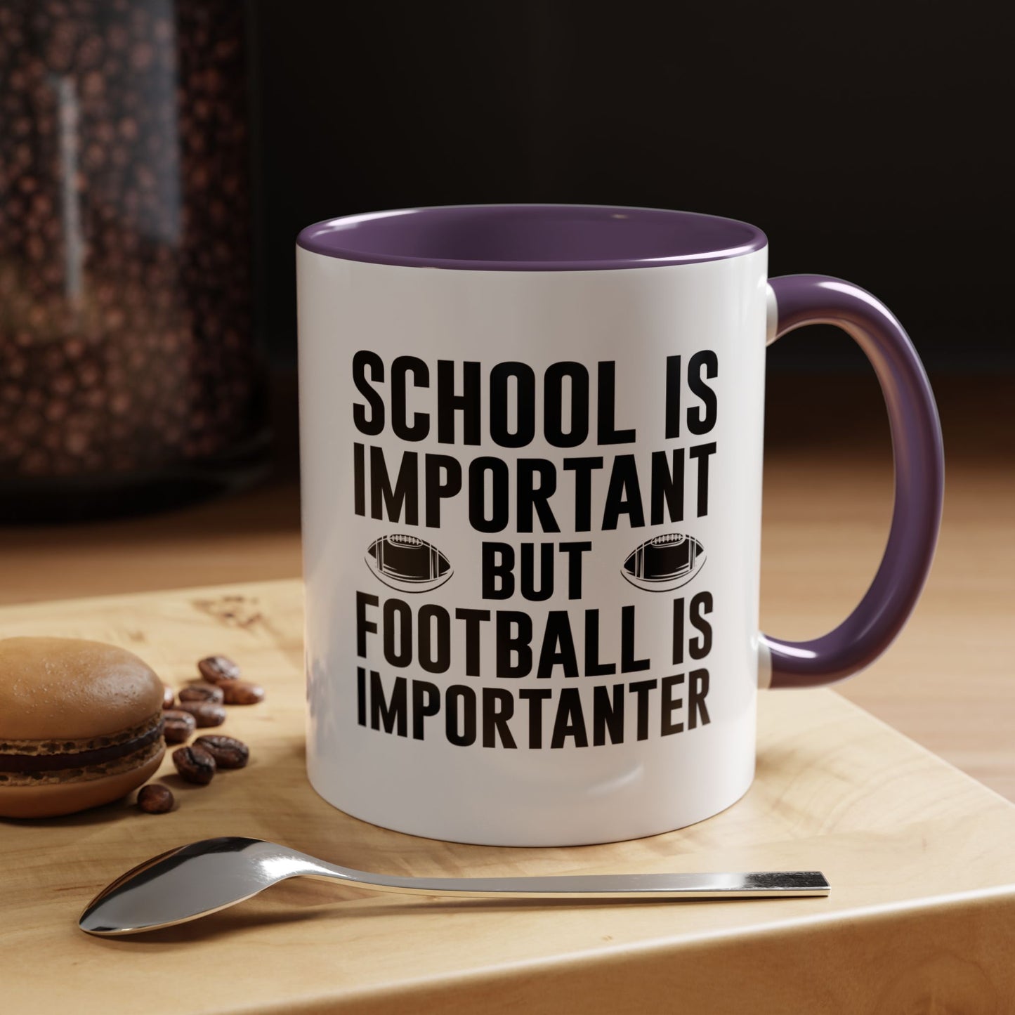 Football Lineman Coffee Mug "School Is Important, Football Is Importanter"