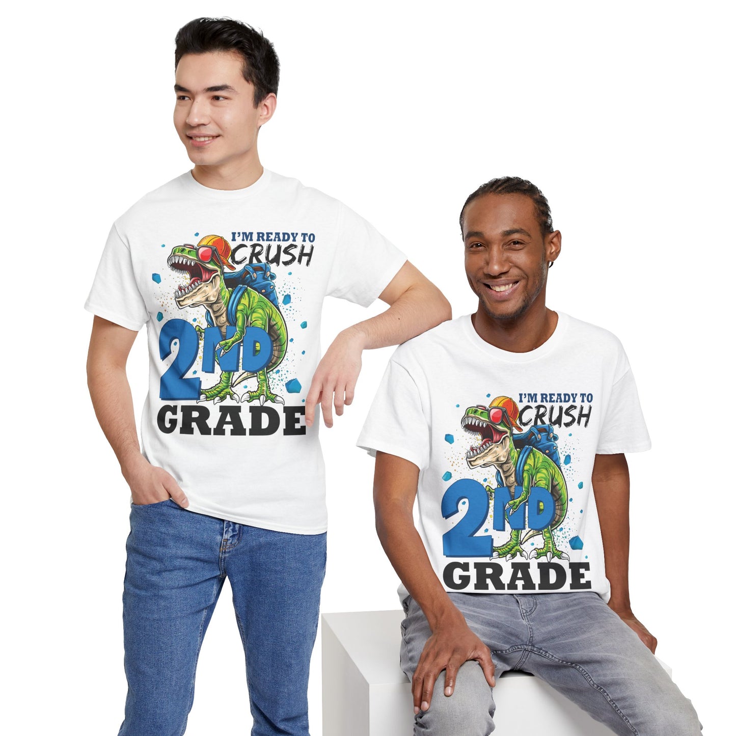 2nd Grade T-Shirt — “I’m Ready to Crush 2nd Grade” Dino Back-to-School Tee