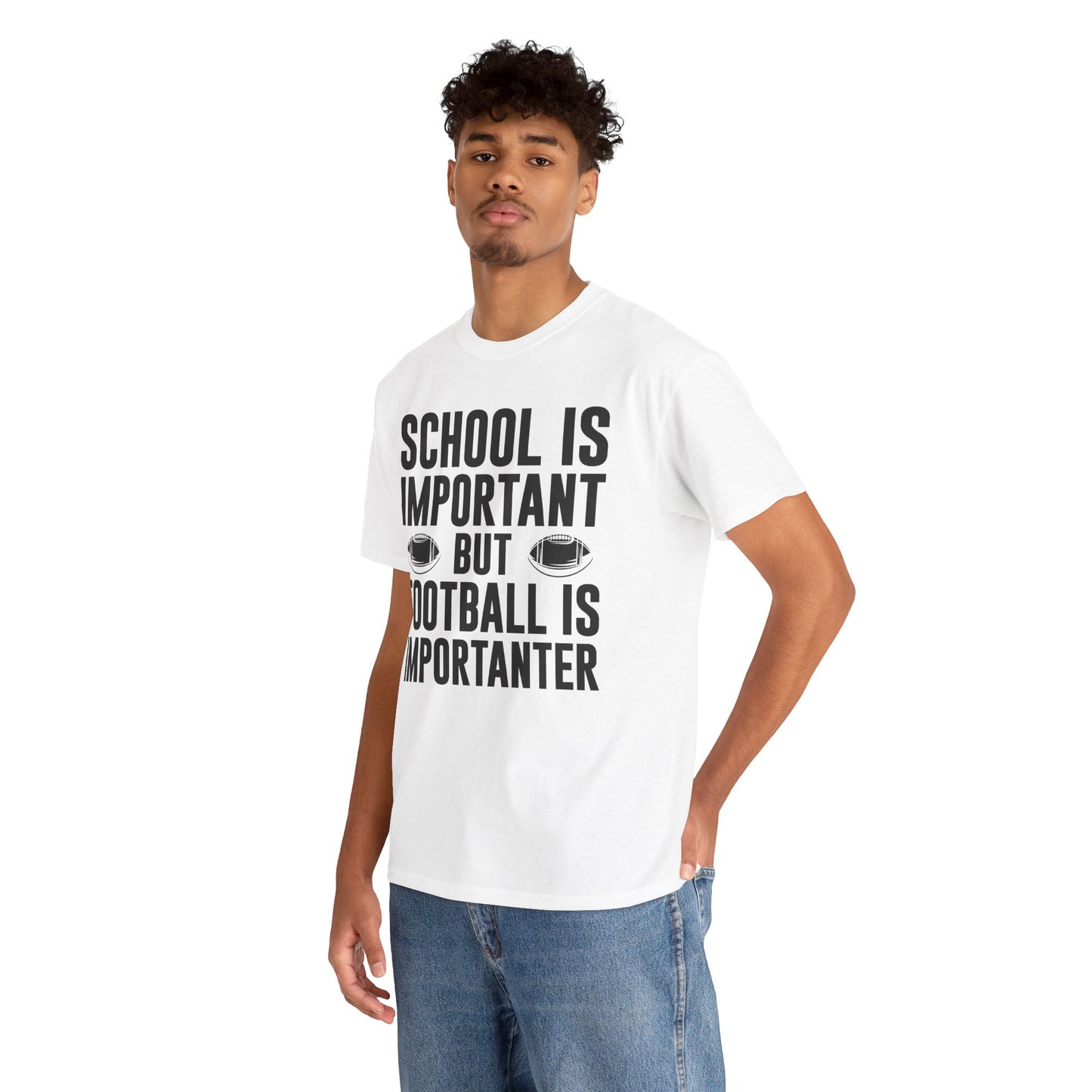 Football Lineman T-Shirt "School Is Important, Football Is Importanter"