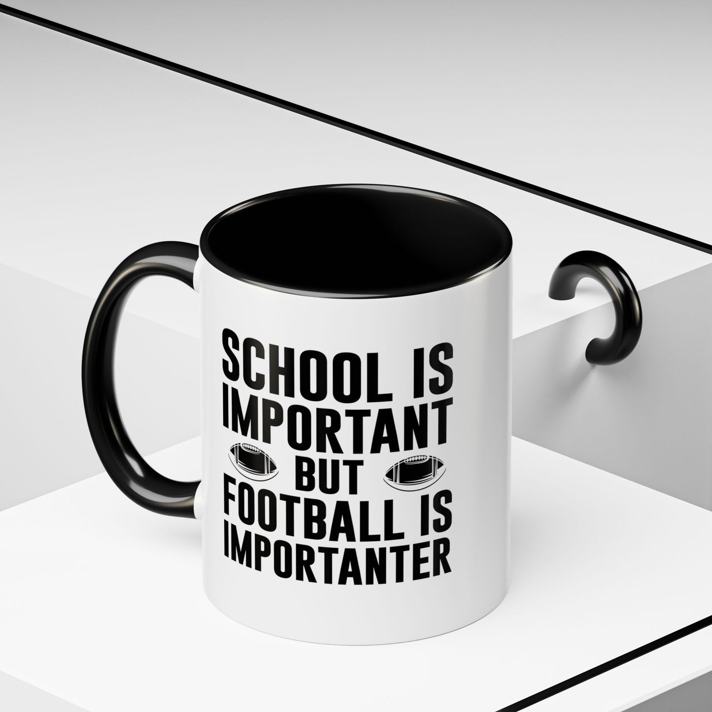 Football Lineman Coffee Mug "School Is Important, Football Is Importanter"