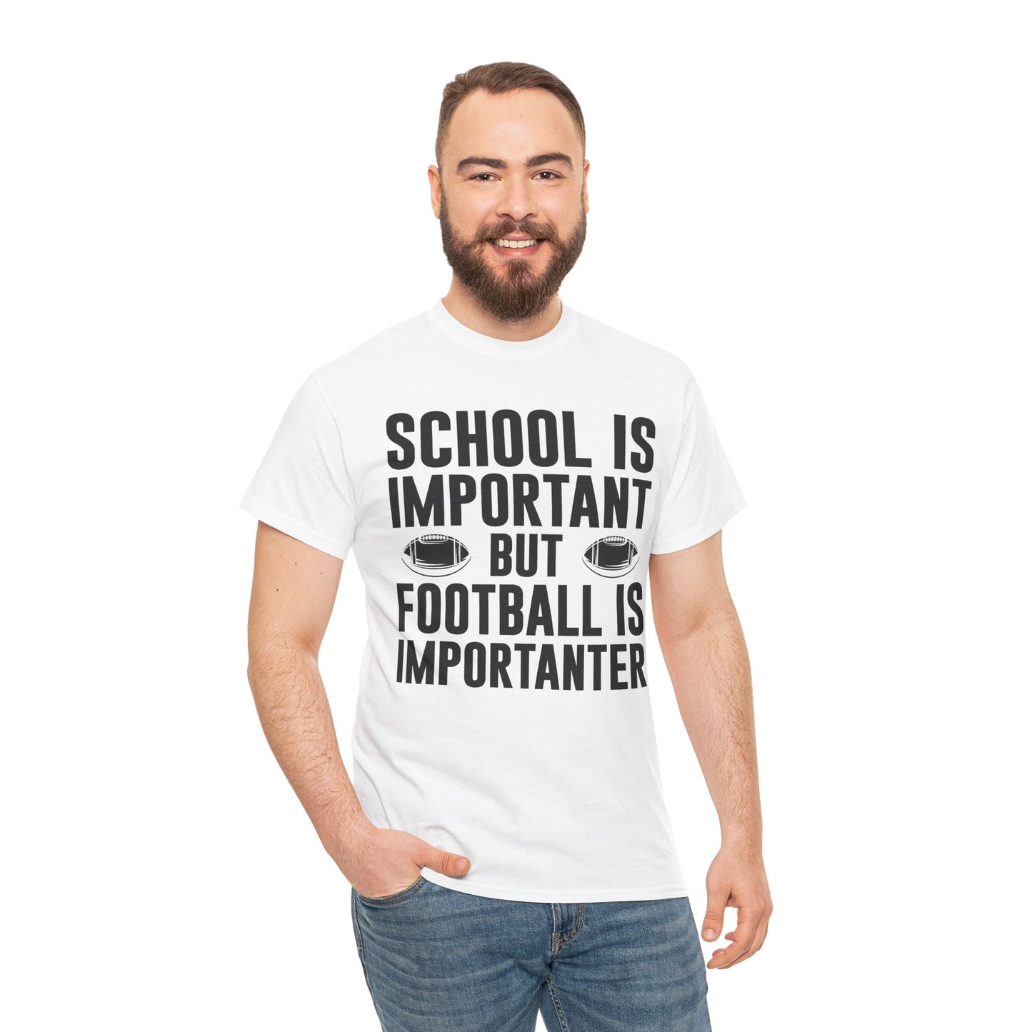 Football Lineman T-Shirt "School Is Important, Football Is Importanter"
