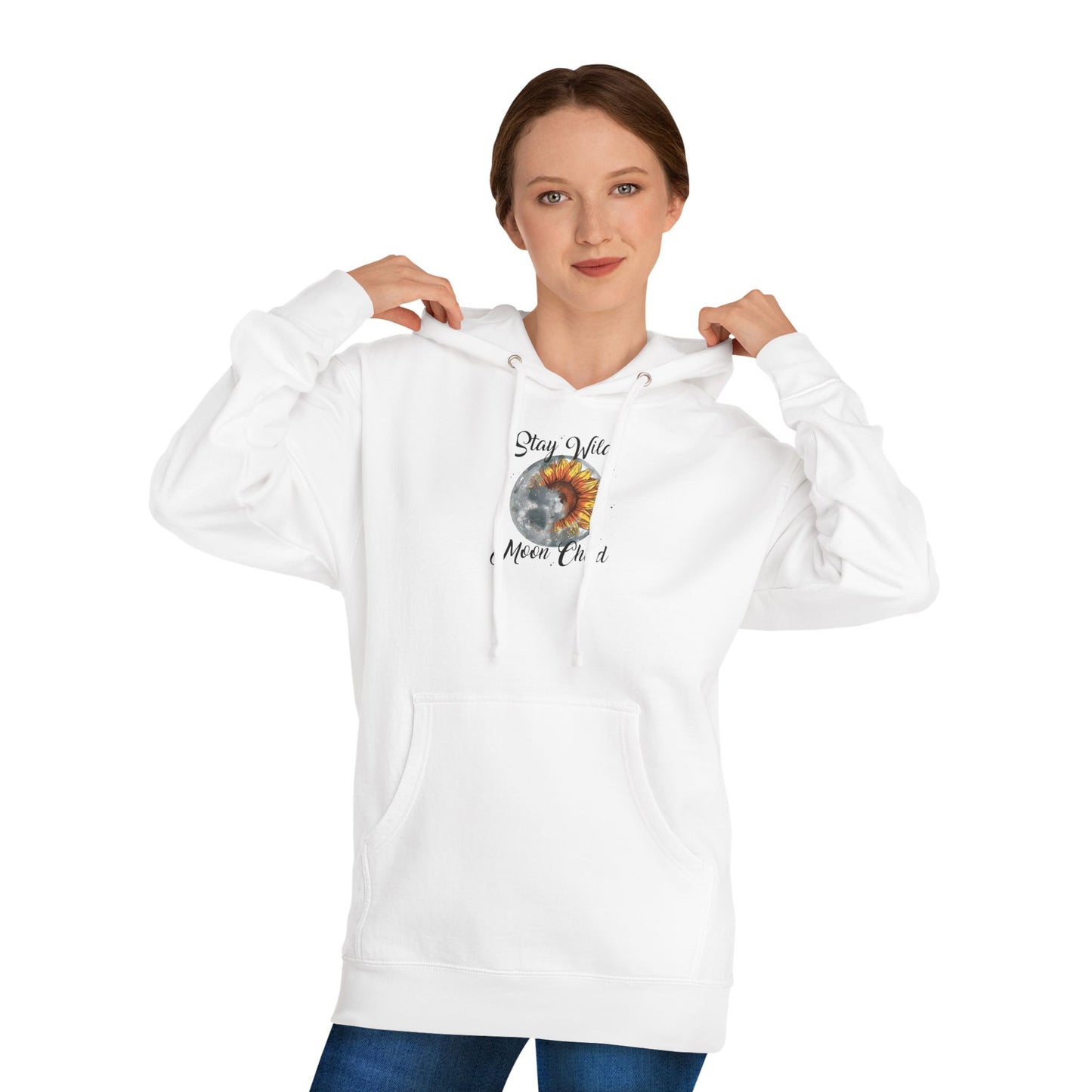 Stay Wild Moon Child Hoodie — Celestial Boho Graphic Pullover