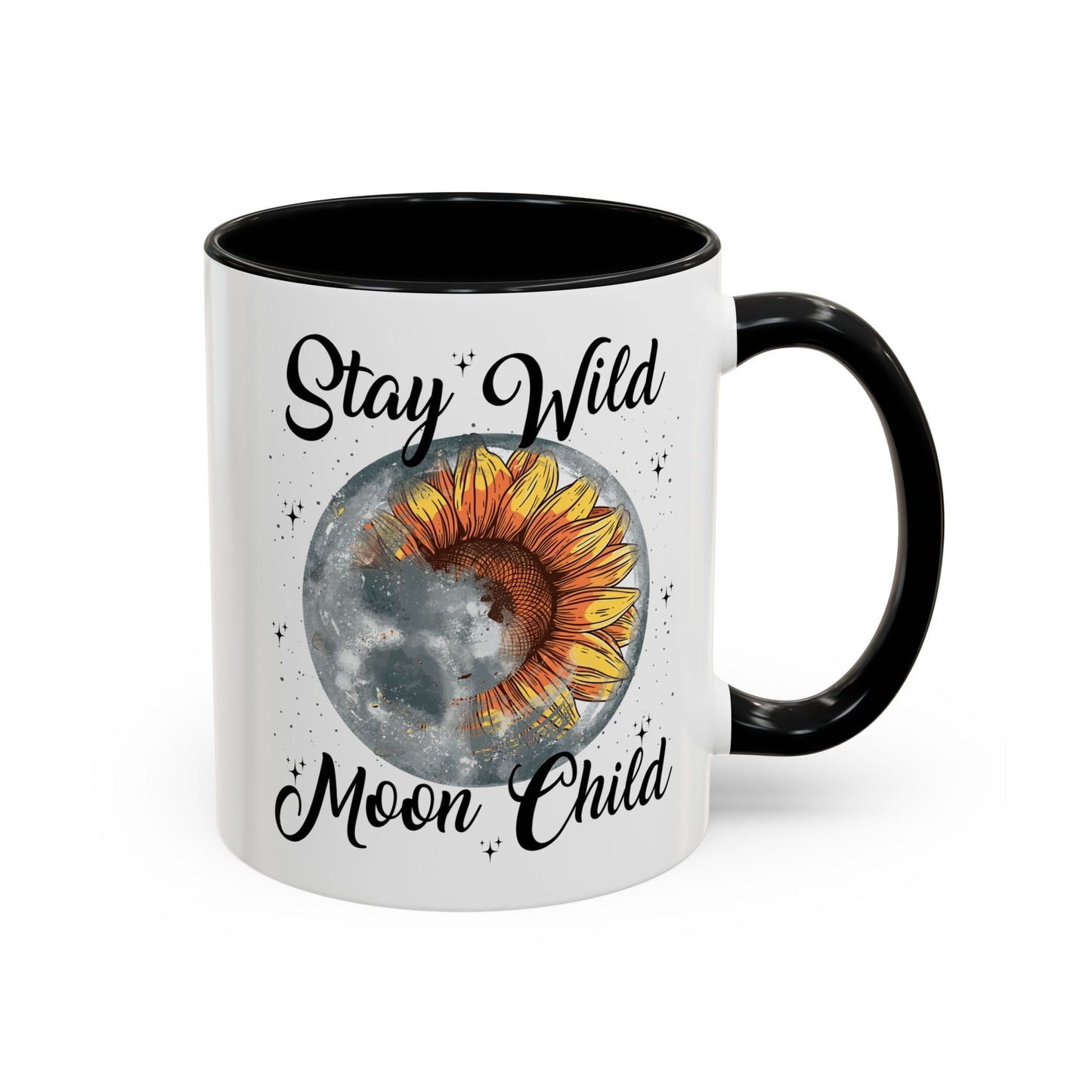 Stay Wild Moon Child Coffee Mug — Sunflower Moon Accent 11/15oz