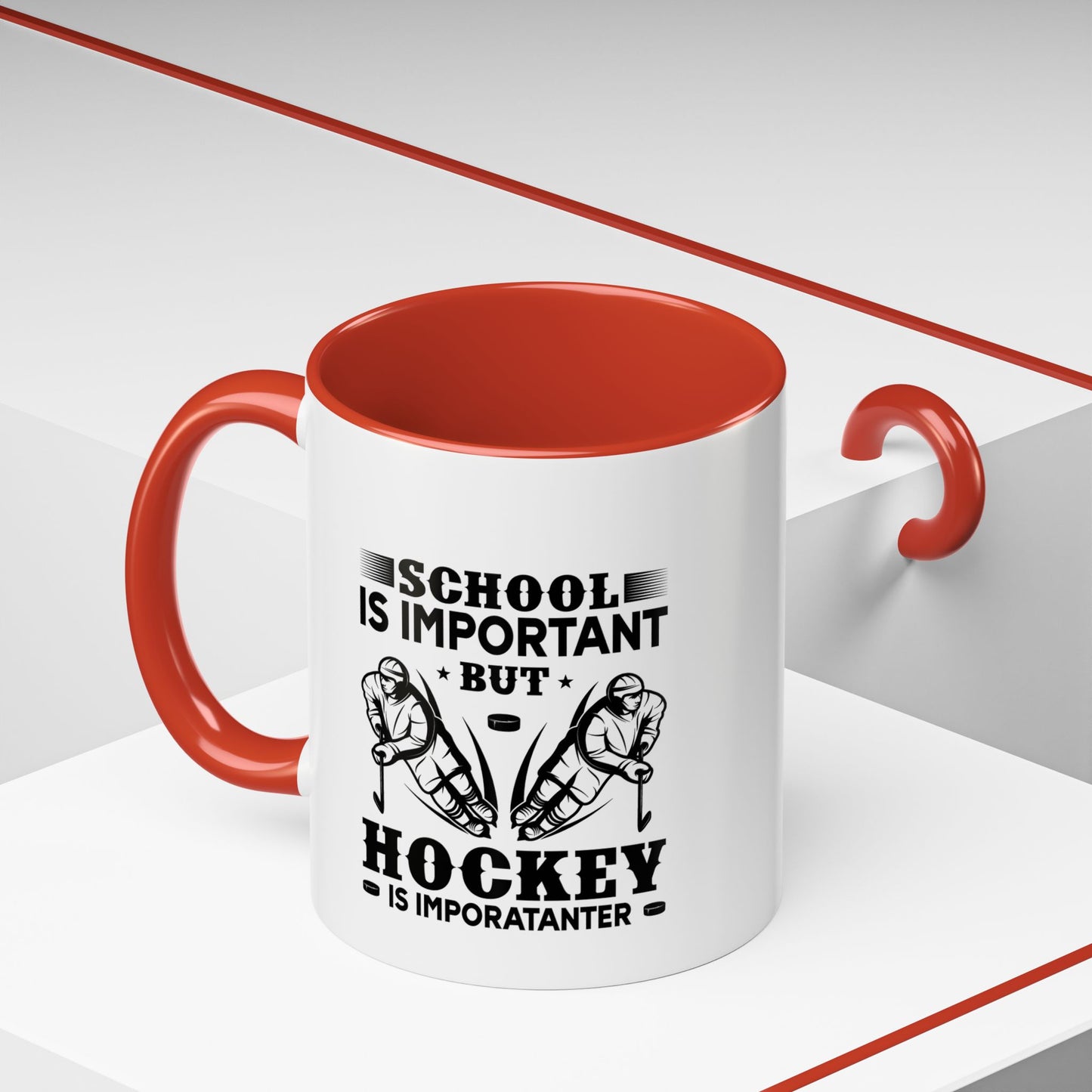Hockey Boy Coffee Mug "School Is Important, Hockey Is Importanter"